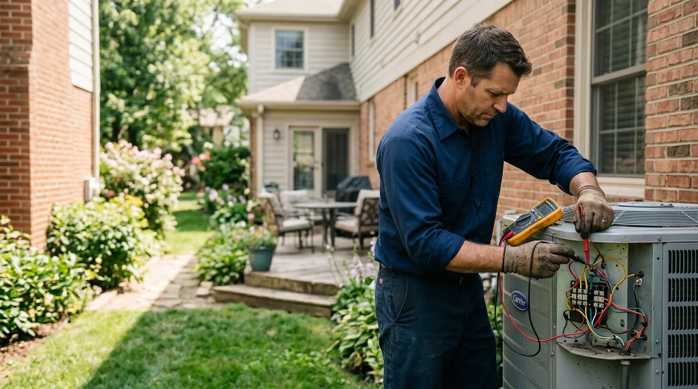 HVAC technician working near Goldthwaite, TX